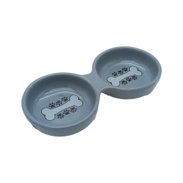 ظرف سرامیکی آب و غذا طرح گربه پرس پت - متوسط