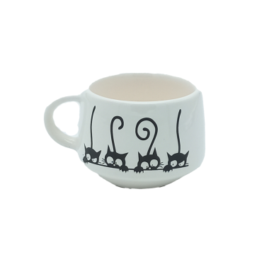 فنجان سرامیکی پرس پت مدل گربه