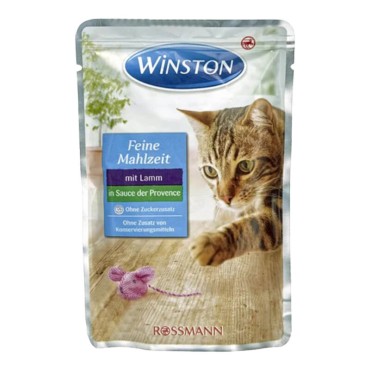 پوچ گربه وینستون طعم گوشت بره در سس پروونس وزن 100 گرم