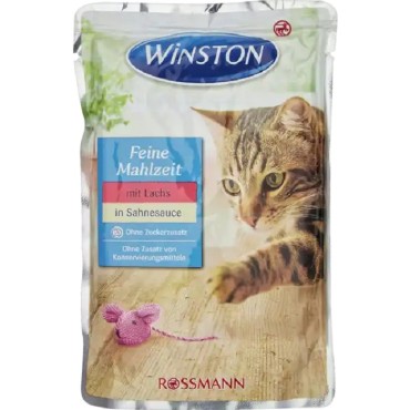 پوچ گربه وینستون طعم سالمون در سس خامه 100 گرم