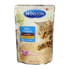 پوچ گربه وینستون طعم گوشت گاو در سس وزن 100 گرم