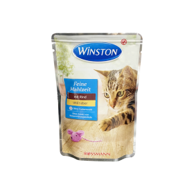 پوچ گربه وینستون طعم گوشت گاو و جگر در سس 100 گرم