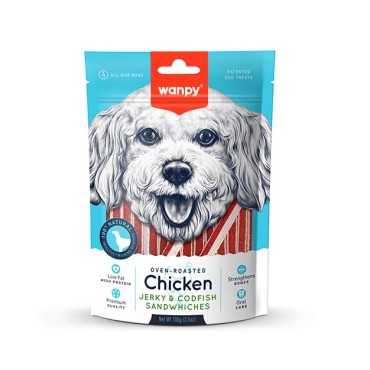 تشویقی سگ ونپی مدل Kodfish Sandwich طعم مرغ وزن 100 گرم