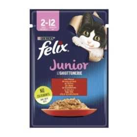 پوچ گربه فلیکس مدل Kitten طعم بیف وزن 85 گرم