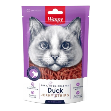 تشویقی گربه ونپی مدل Jerky Strips طعم اردک وزن 80 گرم