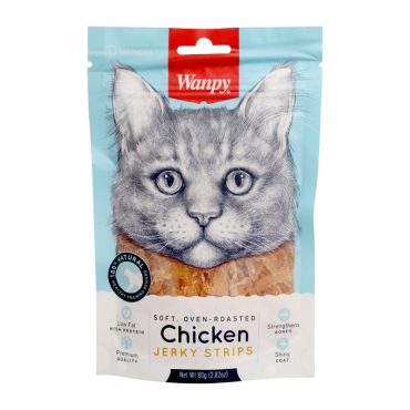 تشویقی گربه ونپی مدل Jerky Strips طعم مرغ وزن 80 گرم