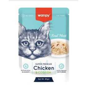 پوچ گربه ونپی طعم مرغ و ماهی کاد در ژله وزن 85 گرم