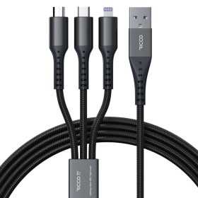 کابل تبدیل USB به لایتنینگ / MicroUSB / USB-C ریکو مدل پاورلینک طول 1.2 متر