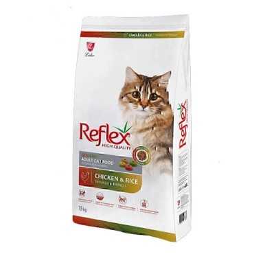 غذای خشک گربه رفلکس مدل Multi Color طعم مرغ و برنج باز شده (فله ای)