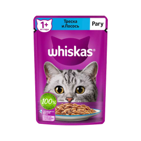 پوچ گربه ویسکاس مدل Adult طعم ماهی کاد و قزل آلا در سس وزن 75 گرم