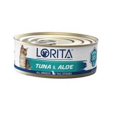کنسرو گربه لوریتا مدل نچرال طعم فیله ماهی و آلوئه ورا وزن 90 گرم