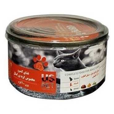 کنسرو گربه یو اس پت طعم مرغ،کدوتنبل و سنبل الطیب وزن 150 گرم