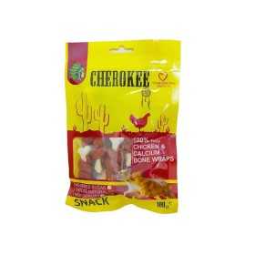 تشویقی سگ چروکی مدل دورپیچ مرغ و استخوان کلسیم وزن 100 گرم