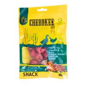 تشویقی سگ چروکی مدل استخوان گره دار دنتال طعم مرغ و اردک وزن 100 گرم