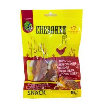 تشویقی سگ چروکی مدل استیک فیبر طعم مرغ وزن 100 گرم