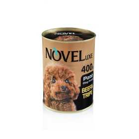 کنسرو سگ نوول لوکس مدل پته طعم بیف و سیرابی وزن 400 گرم
