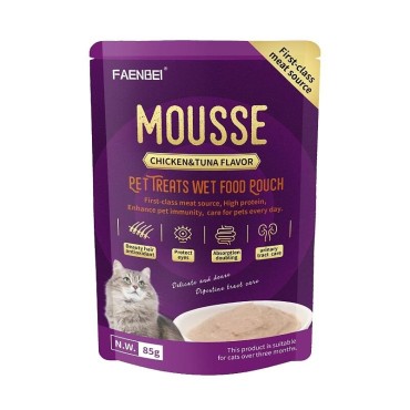 پوچ گربه فنبی طعم میکس مرغ و ماهی تن وزن 85 گرم