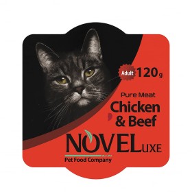 کنسرو گربه نوول مدل نچرال طعم مرغ و بیف وزن 120 گرم