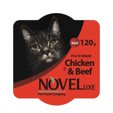 کنسرو گربه نوول مدل نچرال طعم مرغ و بیف وزن 120 گرم