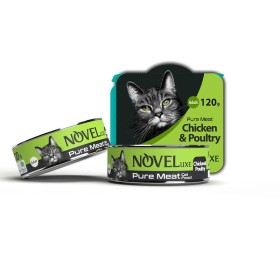 کنسرو گربه نوول مدل نچرال طعم مرغ و بوقلمون وزن 120 گرم