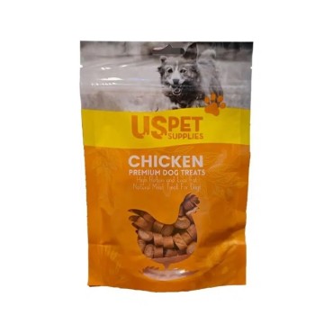 تشویقی سگ یو اس پت طعم مرغ مدل تکه ای وزن 100 گرم