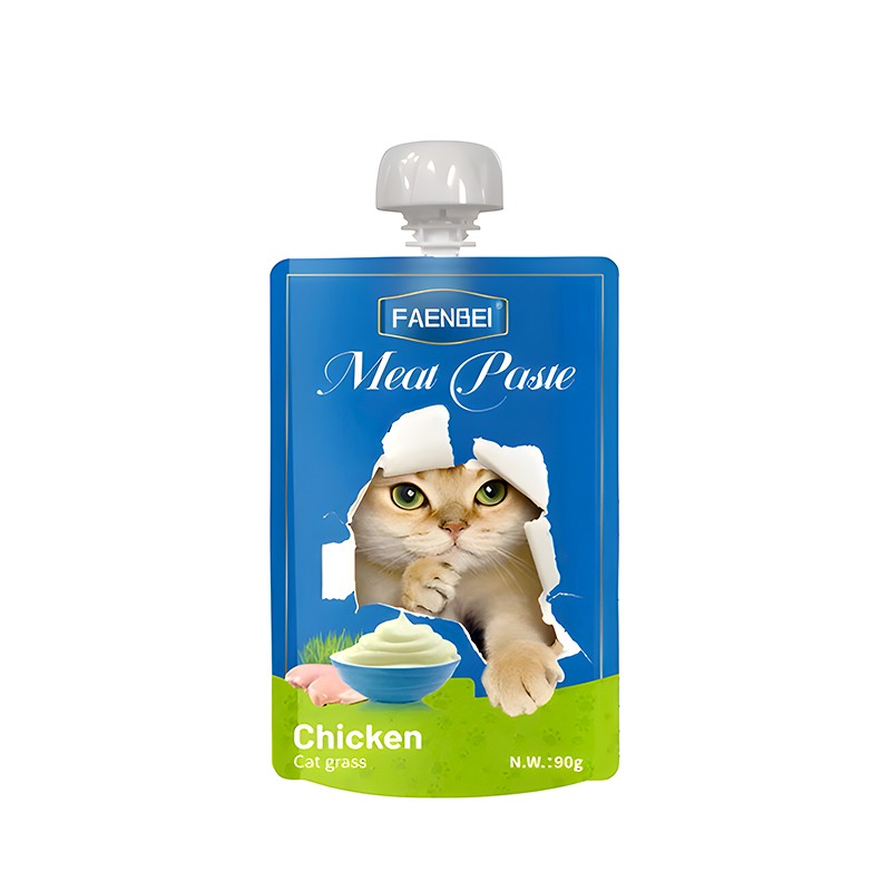 پودینگ گربه فنبی طعم مرغ و علف گربه وزن 90 گرم