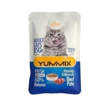 پوچ گربه یامیکس YUMMIX مدل پته Pâté با طعم گوشت – ۸۵ گرم