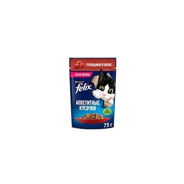 پوچ گربه فلیکس مدل Adult طعم بیف در ژله وزن 75 گرم